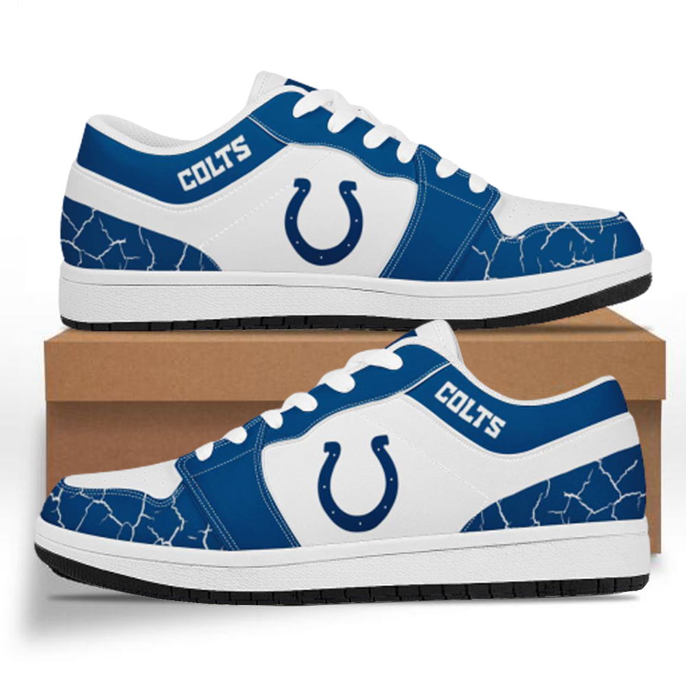 Women's Indianapolis Colts Low Top Leather AJ1 Sneakers 001